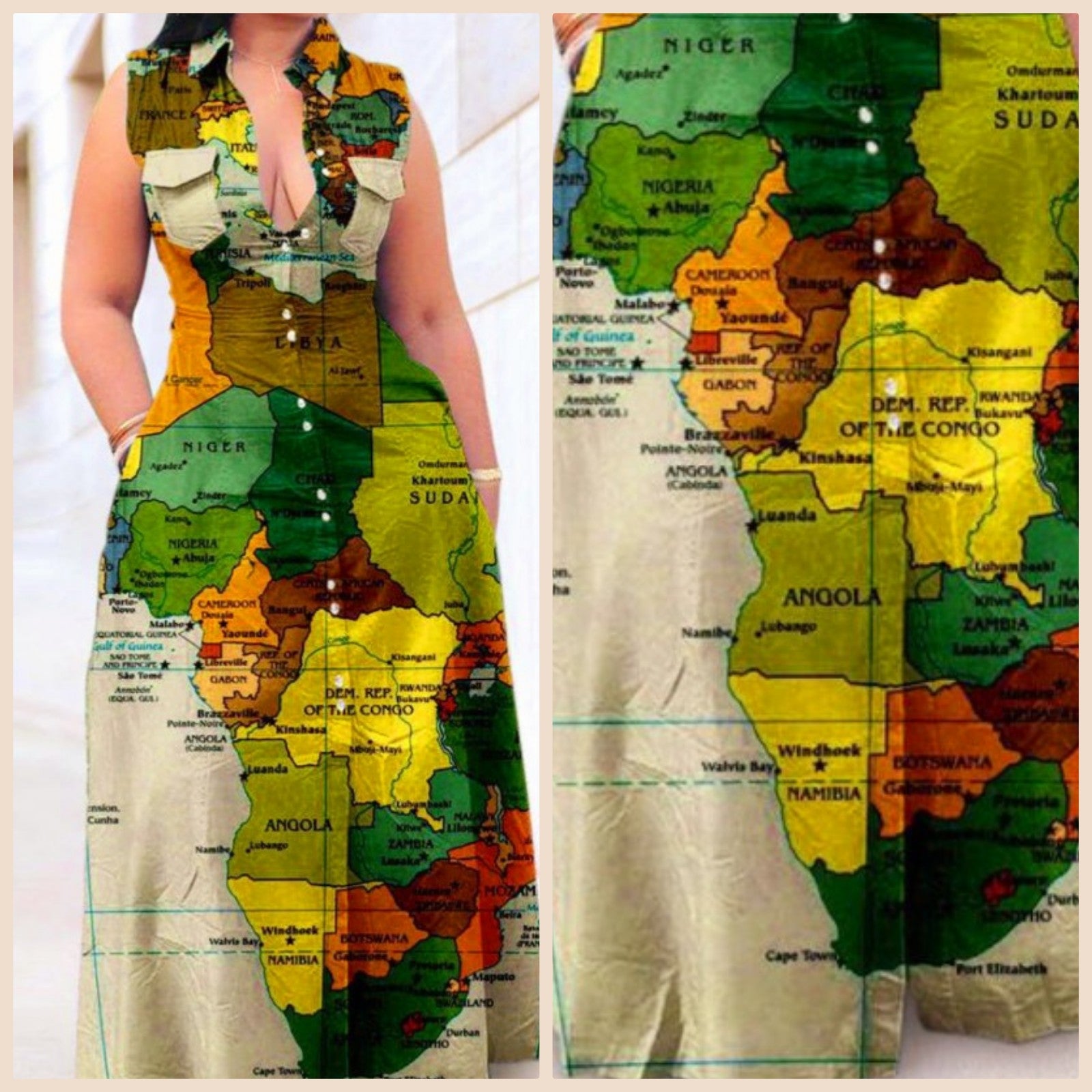 Map the World Dress Treasur's Secret Exchange Boutique Map the World Dress Treasur's Secret Exchange Boutique